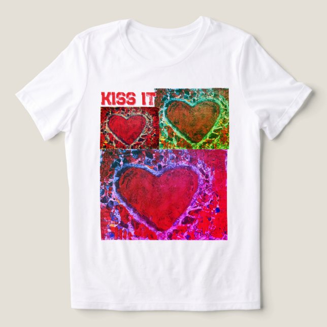 T-shirt En Tri-matière T-shirt Enfants "Kiss It" Multiple Hearts (Design Recto)