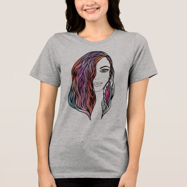 T-shirt En Tri-matière T-shirt femme mignonne avec une photo (Recto)
