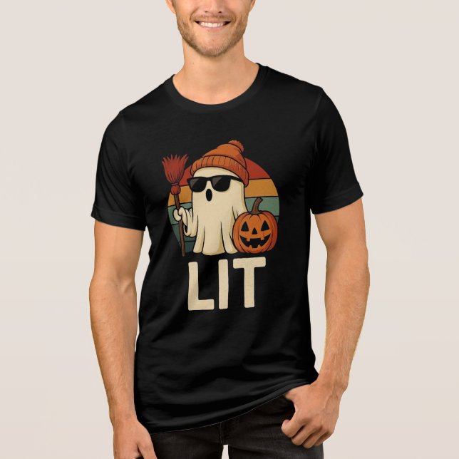 T-shirt En Tri-matière T-shirt Ghost Lit Halloween (Recto)