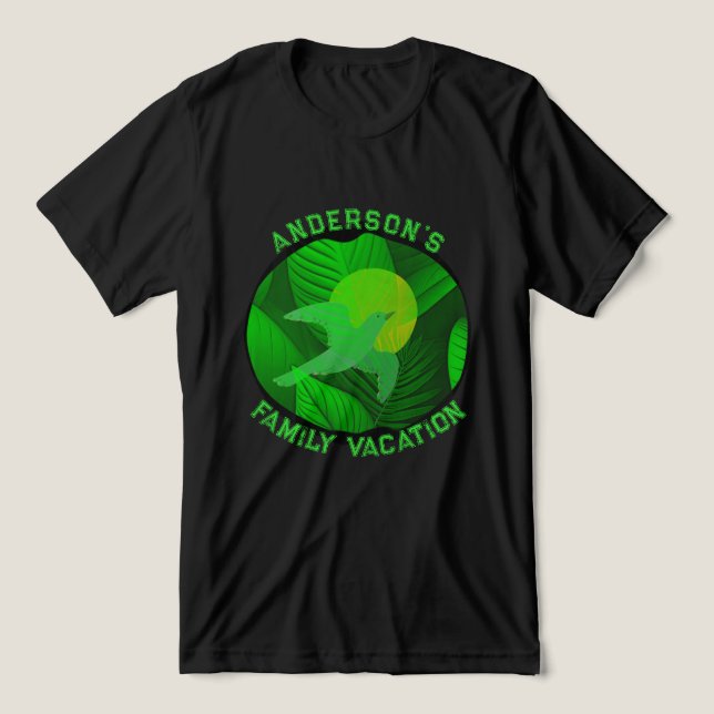 T-shirt En Tri-matière T-Shirt Graphique Vert Vacances en Famille (Design Recto)