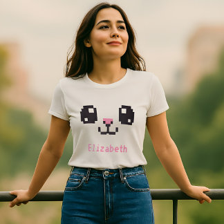 T-shirt En Tri-matière T-Shirt personnalisé Kawaii Pixel Bunny
