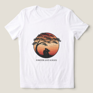 T-shirt En Tri-matière “T-Shirt Silhouette de Couple Romantique”
