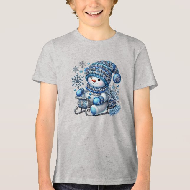 T-shirt En Tri-matière T-shirt Snowman Boys (Recto)