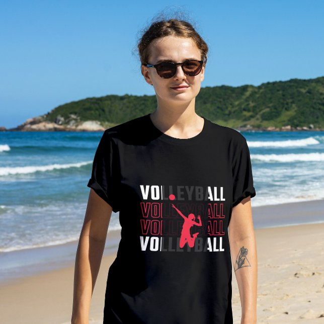 T-shirt En Tri-matière T-shirt Spike de volley-ball rose (Créateur téléchargé)