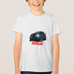 T-shirt En Tri-matière T Shirt Stylé pour Garçons avec Design de Voiture 