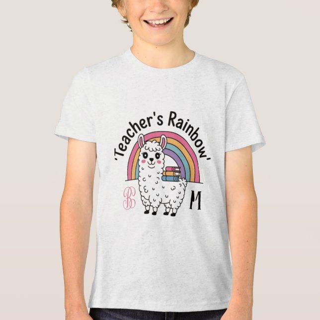 T-shirt En Tri-matière T-shirt "Teacher's Rainbow" - Cute Llama, Ra (Recto)