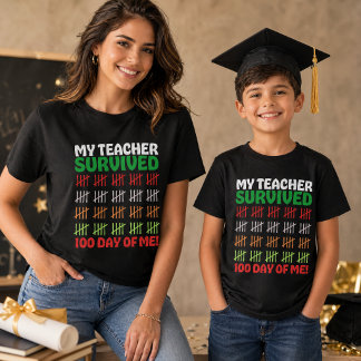 T-shirt En Tri-matière Tableau Noir Multicolore 100 Jours d'École Enfants