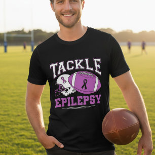 T-shirt En Tri-matière Tackle Epilepsie Ruban Violet Football