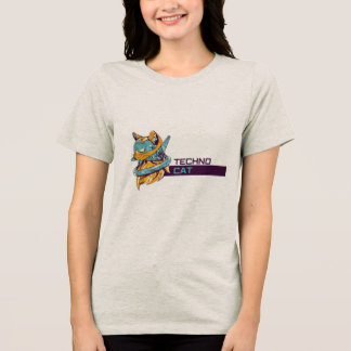 T-shirt En Tri-matière "Techno Cat - T-shirt futuriste funky"