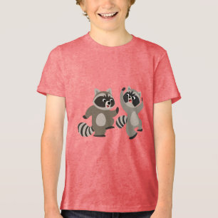 T-shirt En Tri-matière Tee Dancing Cartoon Raccoons Enfants T-shirt