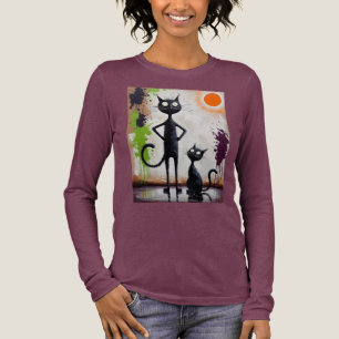 T-shirt En Tri-matière Tee-shirt d'art de chat abstrait moderne et coloré