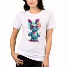 Tee-shirt femme Blue Cut Rabbit Design
