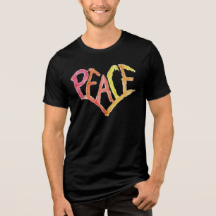 T-shirt En Tri-matière Tee-shirt tri-mélange Peace Heart - Art aux crayon
