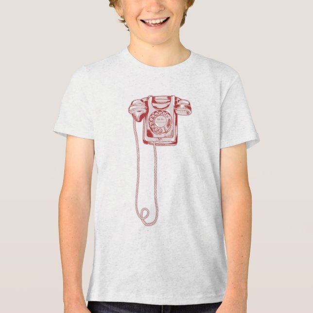 T-shirt En Tri-matière téléphone à cadran rotatif des années 80 (Recto)