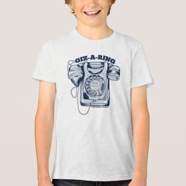 T-shirt En Tri-matière Téléphone rotatif Bleu (Recto)