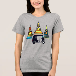 T-shirt En Tri-matière Temples thaïlandais et tuk tuks
