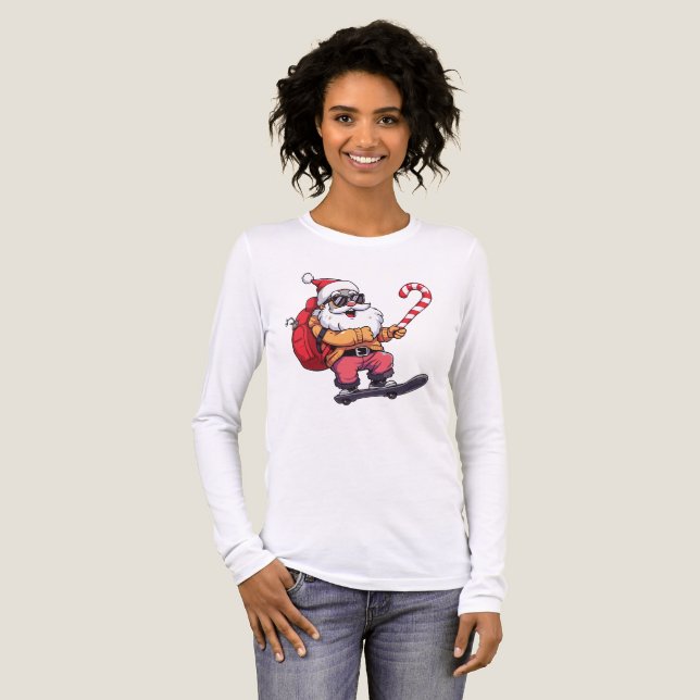 T-shirt En Tri-matière Tenue de rue amusante pour Noël (Recto complet)
