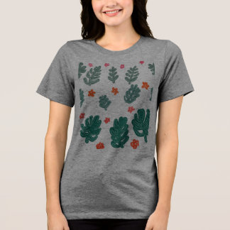 T-shirt En Tri-matière terre et mer : doodé motif fleurs & plante