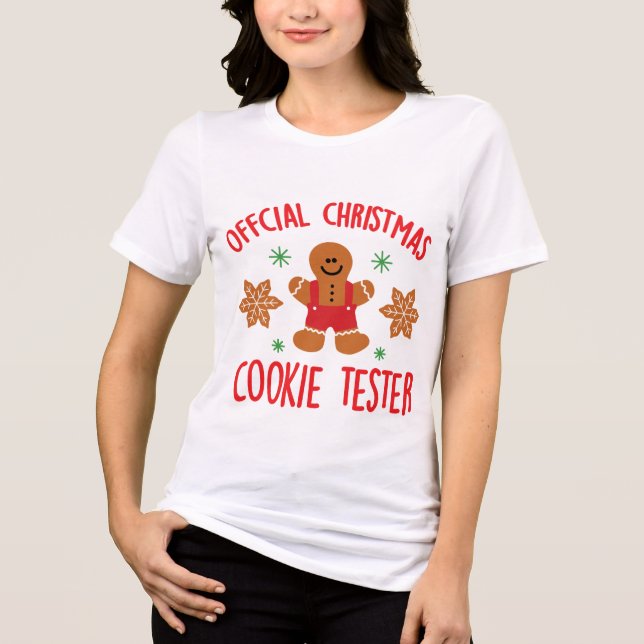 T-shirt En Tri-matière Tester officiel de biscuits de Noël (Recto)