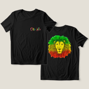 T-shirt En Tri-matière tête de lion rasta rouge vert jaune Jamaïque un am
