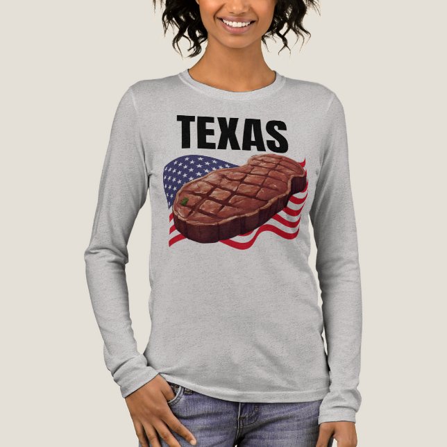 T-shirt En Tri-matière Texas Femme Bella+Canvas long manches (Recto)