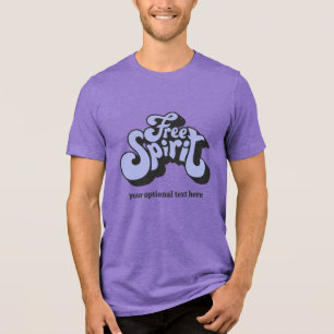 T-shirt En Tri-matière Texte personnalisé Rétro "Esprit libre"