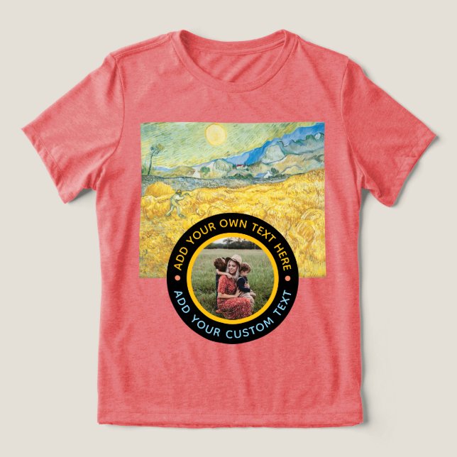T-shirt En Tri-matière Texte Photo Personnalisé - Anniversaire des Fêtes (Design Recto)