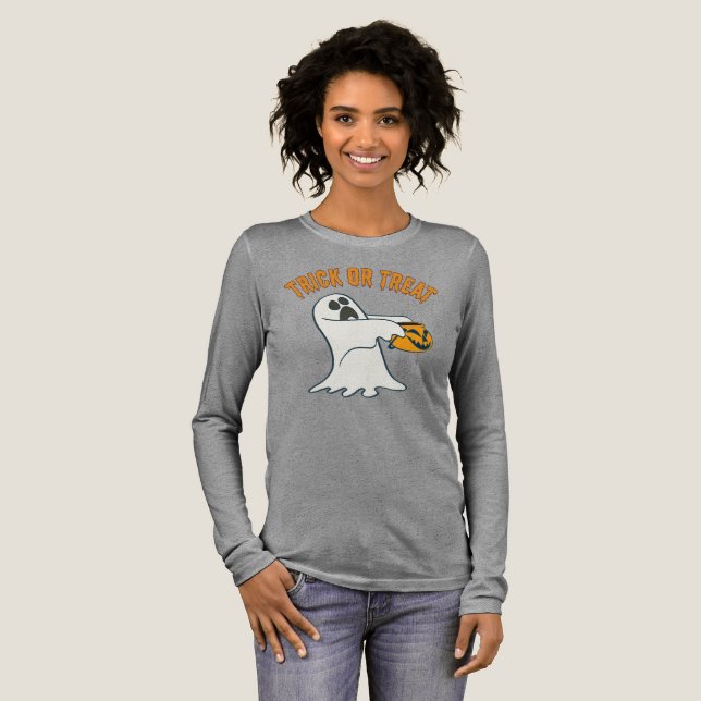 T-shirt En Tri-matière The Cutest Trick-or-Treat Ghost For Halloween (Recto complet)