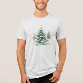 T-shirt En Tri-matière Thème de Noël Arbre de Noël Laisser Neige