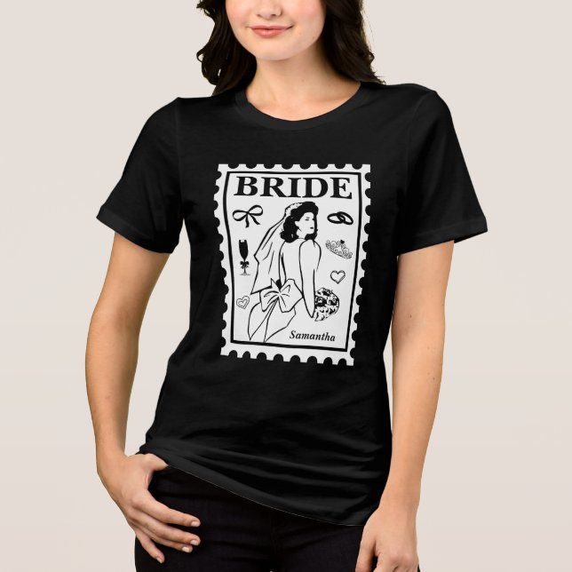 T-shirt En Tri-matière Timbre de mariée personnalisé (Recto)