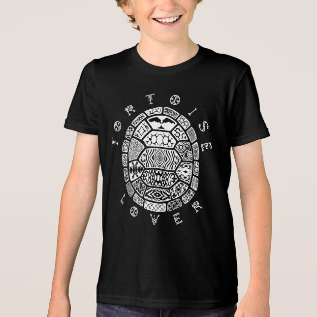 T-SHIRT  EN TRI-MATIÈRE TORTOISE LOVER (Recto)