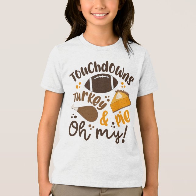 T-shirt En Tri-matière Touchdowns Turquie & tarte | Oh, mon (Recto)
