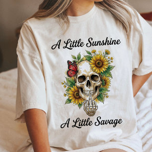 T-shirt En Tri-matière Tournesol Crâne Papillon Doigt Du Milieu Sauvage