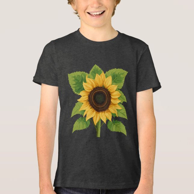 T-shirt En Tri-matière Tournesol & Soleil - Symbole de l'optimisme et de  (Recto)