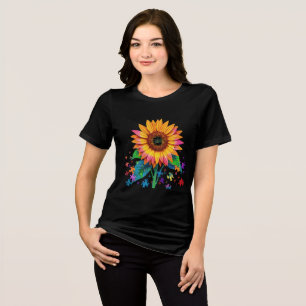 T-shirt En Tri-matière Tournesol vibrant avec pièces de puzzle