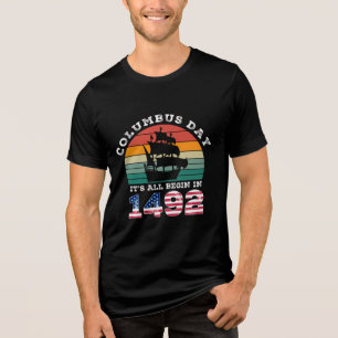 T-shirt En Tri-matière TOUT COMMENCE EN 1942 Columbus Day