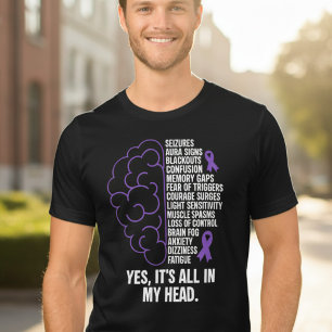 T-shirt En Tri-matière Tout Dans Ma Tête Sensibilisation à l'Épilepsie