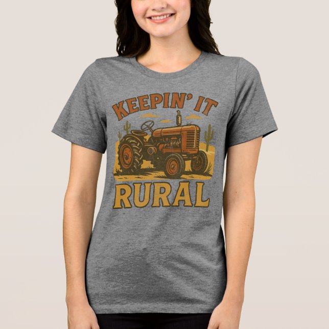 T-shirt En Tri-matière Tracteur rural (Recto)