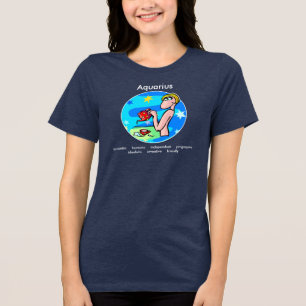 T-shirt En Tri-matière Traits personnalisables du Verseau Mignon Zodiaque
