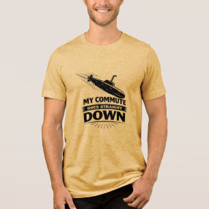 T-shirt En Tri-matière Trajet Direct Sous-Marin Humoristique