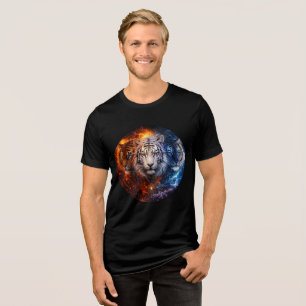 T-shirt En Tri-matière Trio de Tigres Élémentaires – Feu, Glace & Esprit