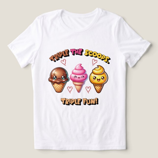T-shirt En Tri-matière Triple les Scoops, Triple Fun ! (Design Recto)
