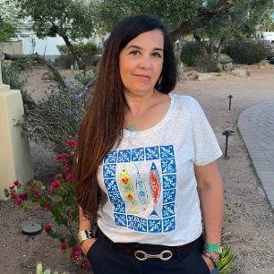 T-shirt En Tri-matière Trois Sardines + Carrelage Bleu