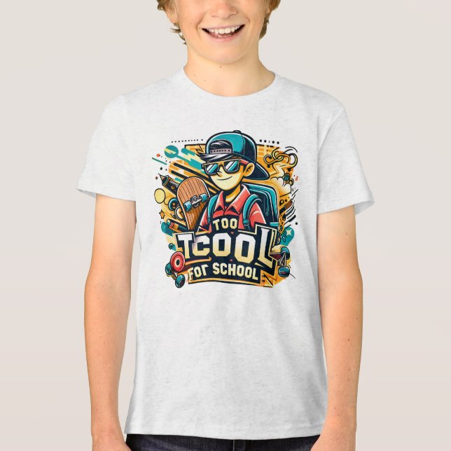 T-shirt En Tri-matière Trop cool pour l'école (Recto)