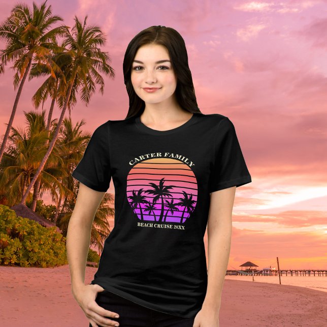 T-shirt En Tri-matière Tropical Beach Trip Custom Palm Tree femmes (Créateur téléchargé)