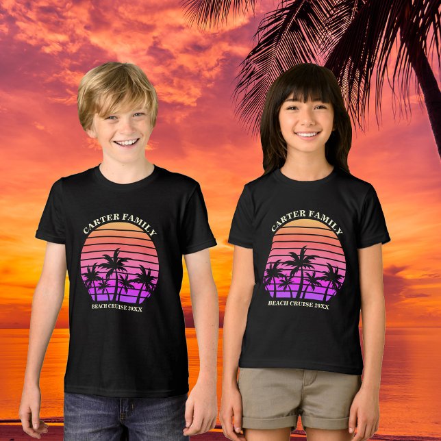 T-shirt En Tri-matière Tropical Beach Trip Custom Palm Tree Kids (Créateur téléchargé)