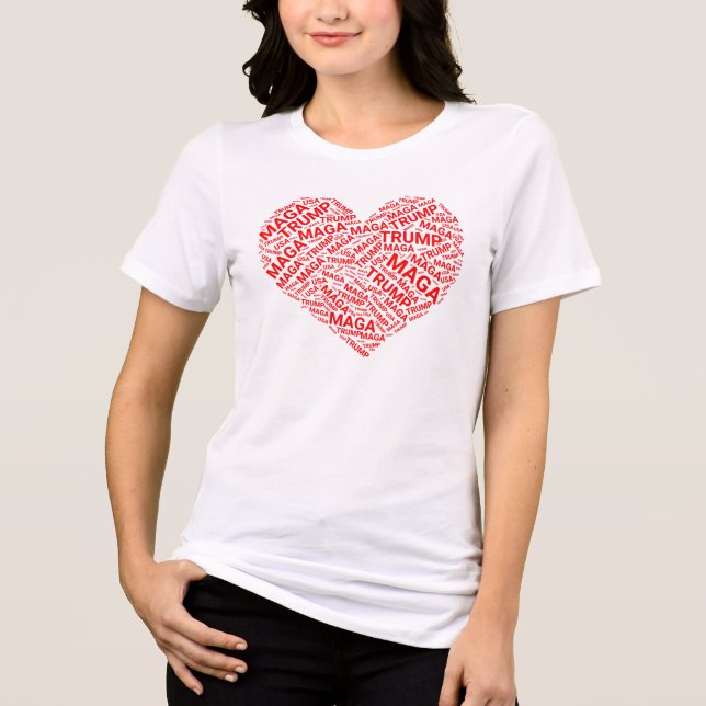 T-shirt En Tri-matière Trump Love Heart Word Cloud Art (Recto)