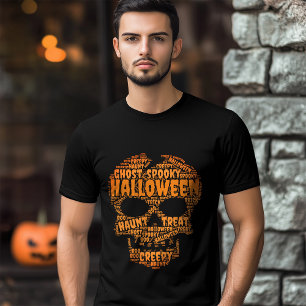 T-shirt En Tri-matière Typographie crâne d'horreur Halloween