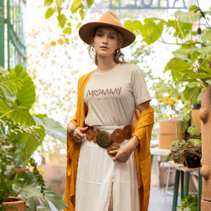 T-shirt En Tri-matière Typographie Maman Cœur Fantaisiste Mocha