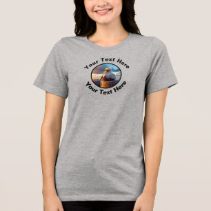 T-shirt En Tri-matière Un beau pélican Brown avec texte personnalisé